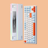 MCHOSE K87 Three Mode Gasket Mechanical Keyboard mechkeysshop Orange Beige ice cream 