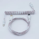 YUNZII Gradient Color Custom Coiled Aviator USB Cable Cord mechkeysshop Adzuki Bean Milk Ice USB-A→Type-C 