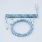 YUNZII Gradient Color Custom Coiled Aviator USB Cable Cord mechkeysshop Dark Blue USB-A→Type-C 