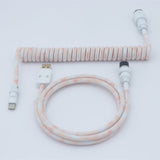 YUNZII Gradient Color Custom Coiled Aviator USB Cable Cord mechkeysshop Grapefruit Skin Ice Ball USB-A→Type-C 