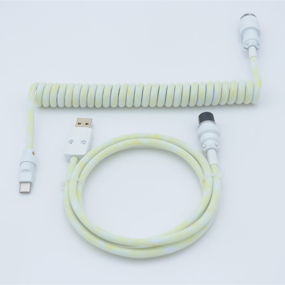 YUNZII Gradient Color Custom Coiled Aviator USB Cable Cord mechkeysshop Green Grape USB-A→Type-C 