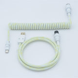YUNZII Gradient Color Custom Coiled Aviator USB Cable Cord mechkeysshop Green Grape USB-A→Type-C 