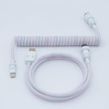 YUNZII Gradient Color Custom Coiled Aviator USB Cable Cord mechkeysshop Macaroon Purple USB-A→Type-C 