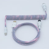 YUNZII Gradient Color Custom Coiled Aviator USB Cable Cord mechkeysshop Mulberry Berry USB-A→Type-C 