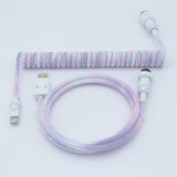 YUNZII Gradient Color Custom Coiled Aviator USB Cable Cord mechkeysshop Peachy Berry USB-A→Type-C 