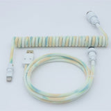 YUNZII Gradient Color Custom Coiled Aviator USB Cable Cord mechkeysshop Sunrise Impressions USB-A→Type-C 