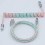 YUNZII Gradient Color Custom Coiled Aviator USB Cable mechkeysshop Mixed USB-A→Type-C 