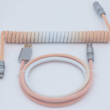 YUNZII Gradient Color Custom Coiled Aviator USB Cable mechkeysshop White Orange USB-A→Type-C 