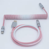 YUNZII Gradient Color Custom Coiled Aviator USB Cable mechkeysshop White Red USB-A→Type-C 