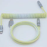 YUNZII Gradient Color Custom Coiled Aviator USB Cable mechkeysshop White Yellow USB-A→Type-C 